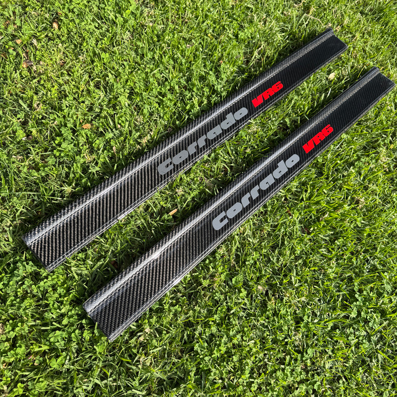 Corrado Carbon Fiber Door Sills Corrado VR6 Logos