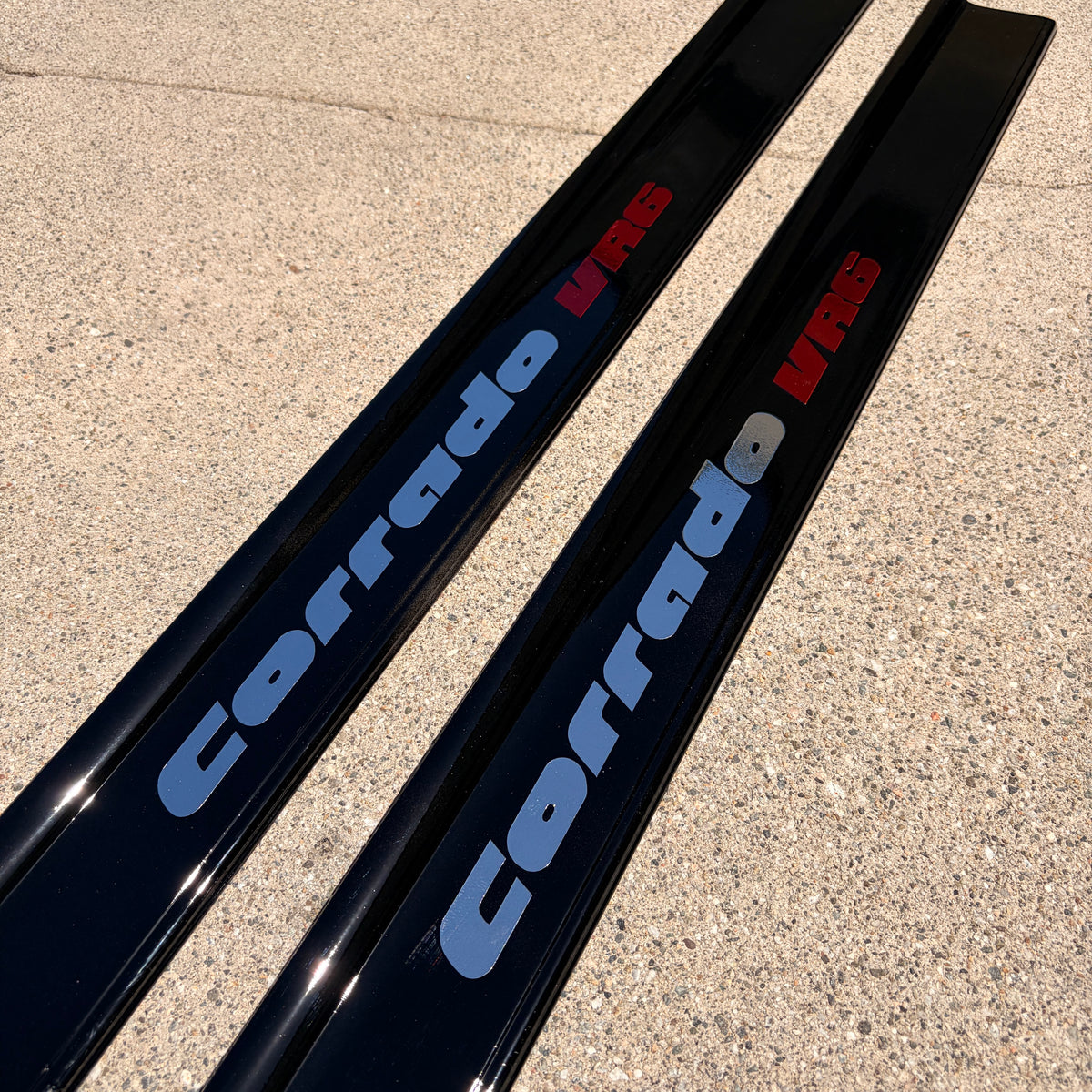 Corrado Gloss Black Door Sills Chrome Logos