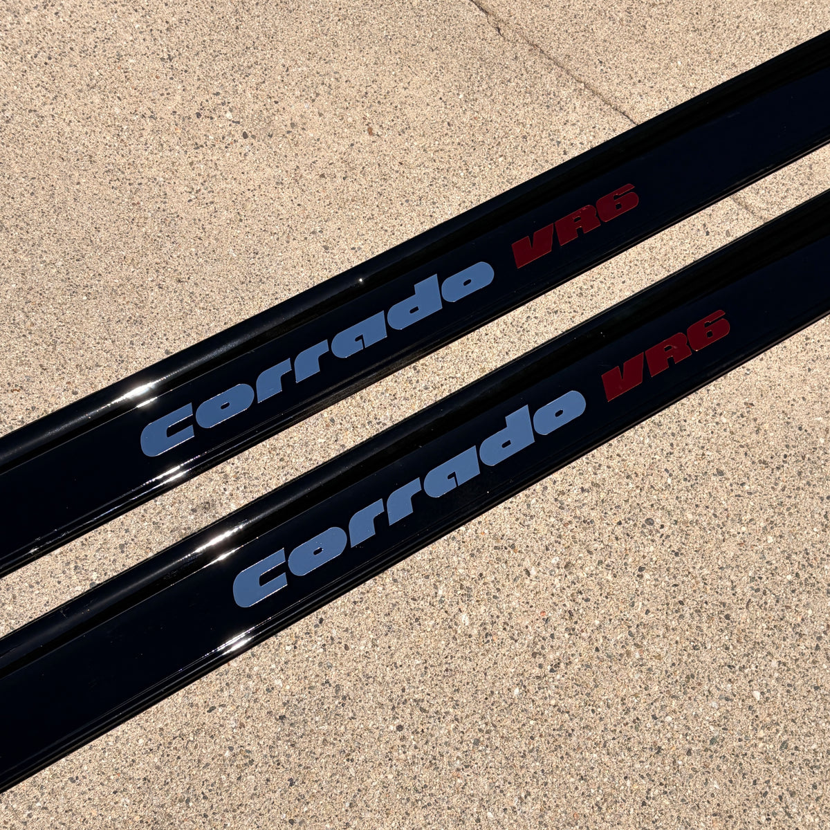 Corrado Gloss Black Door Sills Chrome Logos