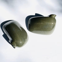 Corrado Carbon/Kevlar Side Mirrors Ylw/Blk Diagonal Weave