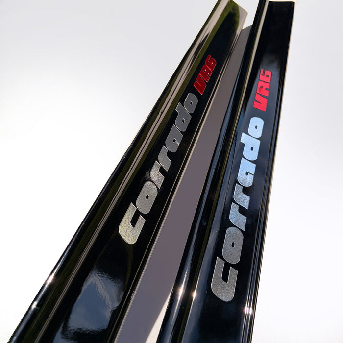 Corrado Gloss Black Door Sills Chrome Logos