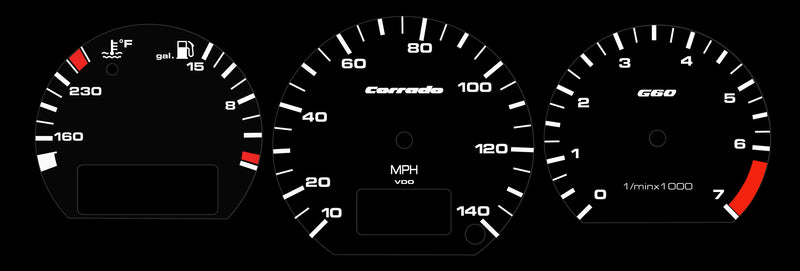 Corrado Backlit Gauge Faces G60/VR6